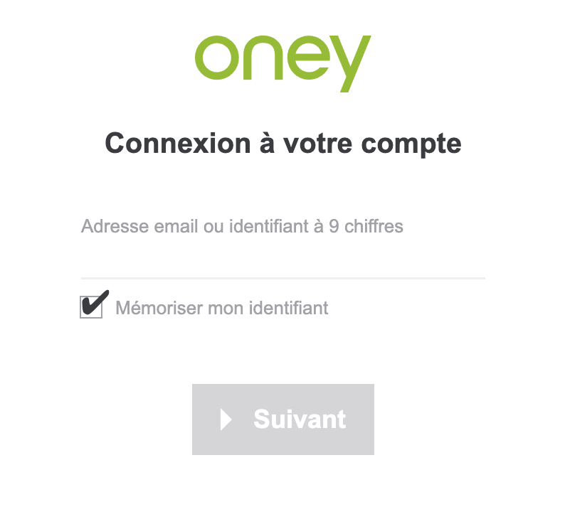 Espace client Oney